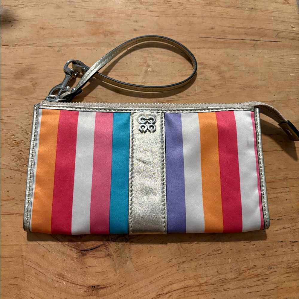 Coach Julia Legacy Stripe Wristlet